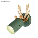Modernist green and wood antler cylinder shape sconce bedroom light