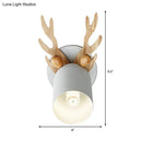 Modernist green and wood antler cylinder shape sconce bedroom light