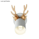 Modernist green and wood antler cylinder shape sconce bedroom light