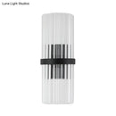 DecorBites™ Modernist Half-Light Pipe Wall Sconce Lamp: Metal & Crystal, Black Finish – Perfect for Dining Room