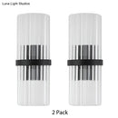 DecorBites™ Modernist Half-Light Pipe Wall Sconce Lamp: Metal & Crystal, Black Finish – Perfect for Dining Room