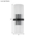 DecorBites™ Modernist Half-Light Pipe Wall Sconce Lamp: Metal & Crystal, Black Finish – Perfect for Dining Room
