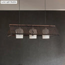 Modernist linear island lighting bamboo 3-light dining room lamp