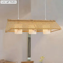 Modernist linear island lighting bamboo 3-light dining room lamp