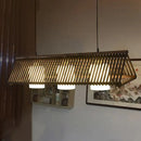 Modernist linear island lighting bamboo 3-light dining room lamp