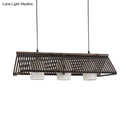Modernist linear island lighting bamboo 3-light dining room lamp
