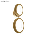 Modernist matte beige double ring wall lamp for bedroom corners
