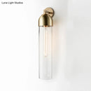 Modernist metallic tube sconce light for bedroom with curved arm