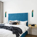 Modernist metallic tube sconce light for bedroom with curved arm