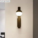 Modernist orb sconce black & white wall lamp for stairway