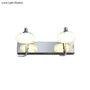 Modernist silver bathroom vanity light with frosted acrylic shades