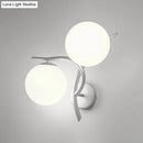 Modernist silver & black light fixture with milky glass for bedroom