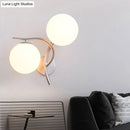 Modernist silver & black light fixture with milky glass for bedroom