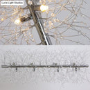 Modernist silver branch island pendant with crystal bead – dining room