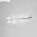 Modernist silver branch island pendant with crystal bead – dining room
