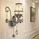Modernist smoke grey crystal sconce living room wall mounted lighting