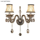Modernist smoke grey crystal sconce living room wall mounted lighting