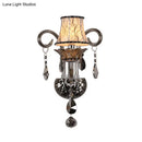 Modernist smoke grey crystal sconce living room wall mounted lighting