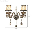 Modernist smoke grey crystal sconce living room wall mounted lighting