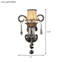 Modernist smoke grey crystal sconce living room wall mounted lighting