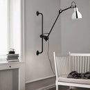 Modernist style black & white adjustable wall light dining room
