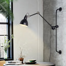 Modernist style black & white adjustable wall light dining room