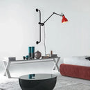 Modernist style black & white adjustable wall light dining room