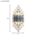 DecorBites™ Modernist Tubular Wall Lighting with Clear Crystal, 2 Lights, Chrome Finish - Living Room Wall Fixture