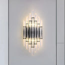DecorBites™ Modernist Tubular Wall Lighting with Clear Crystal, 2 Lights, Chrome Finish - Living Room Wall Fixture