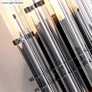 DecorBites™ Modernist Tubular Wall Lighting with Clear Crystal, 2 Lights, Chrome Finish - Living Room Wall Fixture