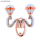 Modernist urn shape rose gold led wall sconce bedroom light