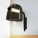 Modernist white & black glass wall lamp living room sconce