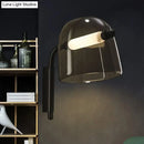 Modernist white & black glass wall lamp living room sconce
