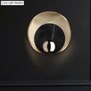 Modernist white & black led sconce lighting bedroom wall mirror