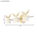 Modernist white & gold elk antler wall light sconce for bathroom