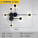 Molecular black creative line rgb wall lamp for living room