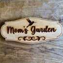 Mom's Garden Sign with Hummingbird  - Made in USA with American Cedar