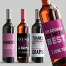 Moms Grandma Wine Label Set