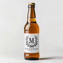 Monogram Wreath Wedding Beer Label