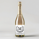 Monogram Wreath Wedding Champagne Label