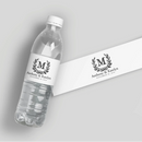Monogram Wreath Wedding Water Bottle Labels