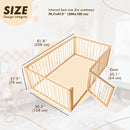 Montessori Floor Bed Frame for Toddlers with Fence