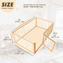 Full Montessori Floor Bed Frame for Toddlers with Fence