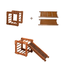 Montessori Climbing Frame Set 2in1: Snake Ladder + Slide Board/Climbing Ramp - Chocolate