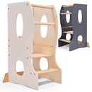 Stable Montessori Tower: Wooden Growing Chair - Ivory