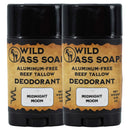 Aluminum-Free Midnight Moon Beef Tallow Deodorant | Pack of 2 | 2.75 oz | Wild Ass Soap