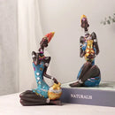 DecorBites™ Black Women Resin Art Figures for Home Decor and Statues