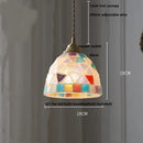 Mosaic floral & conch glass led pendant light dining room