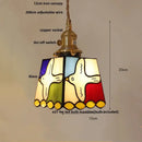 Mosaic floral & conch glass led pendant light dining room