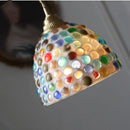 Mosaic floral & conch glass led pendant light dining room